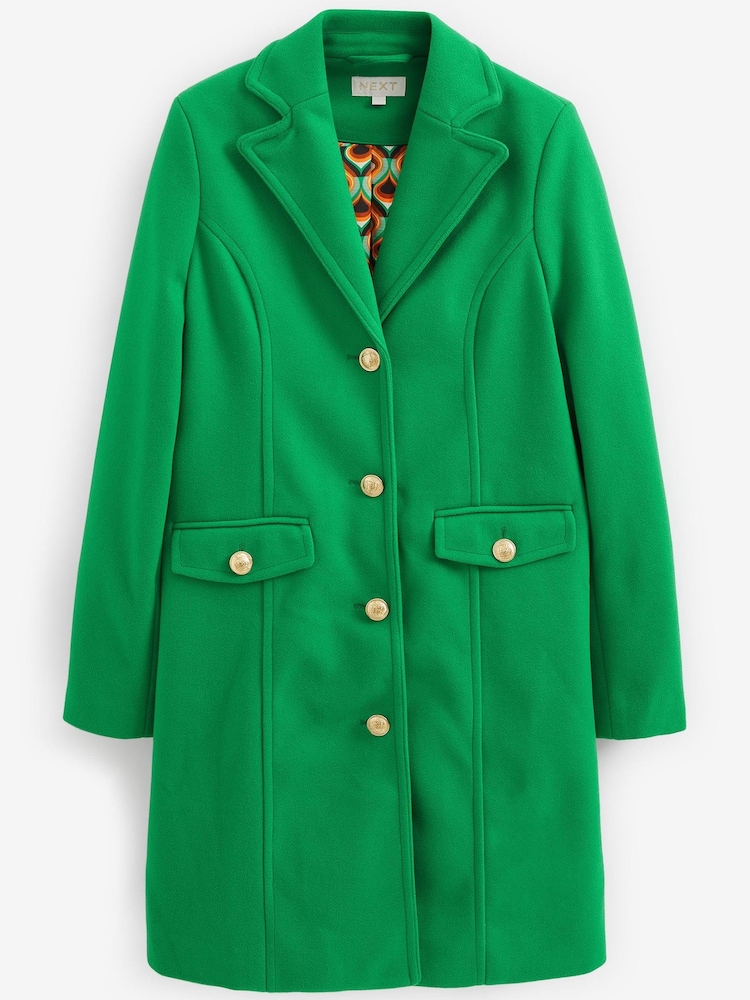 Green Single Breasted Dolly Coat - Image 7 of 7 Green Single Breasted Dolly Coat - Image 7 of 7