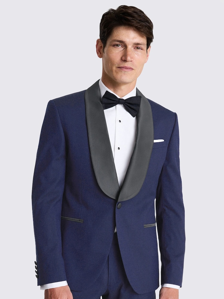 MOSS Blue Slim Fit Dresswear Suit: Jacket - Image 1 of 7