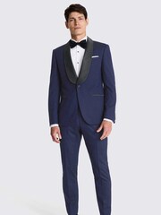 MOSS Blue Slim Fit Dresswear Suit: Jacket - Image 4 of 7