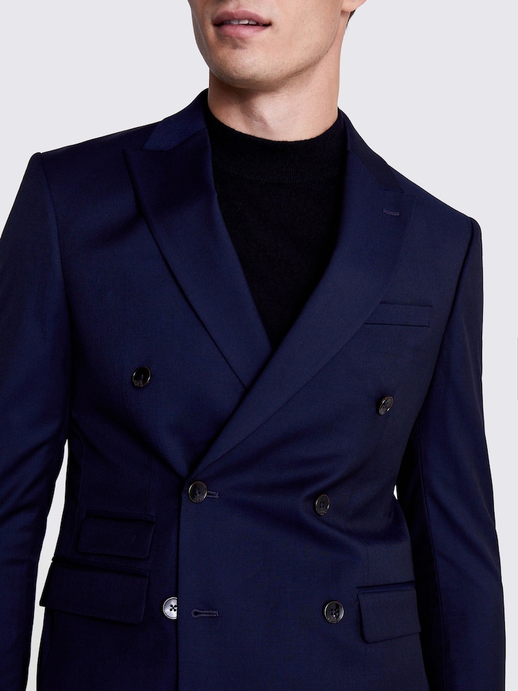 MOSS Ink Blue Stretch Slim Fit Suit Jacket - Image 4 of 6