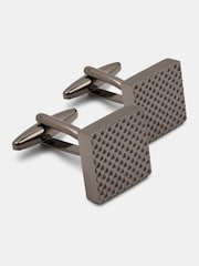 MOSS Grey Gunmetal Textured Cufflinks - Image 1 of 3