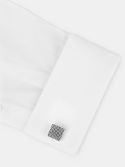 MOSS Grey Gunmetal Textured Cufflinks - Image 2 of 3