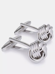 MOSS Grey Silver Silver Knot Cufflinks - Image 1 of 2