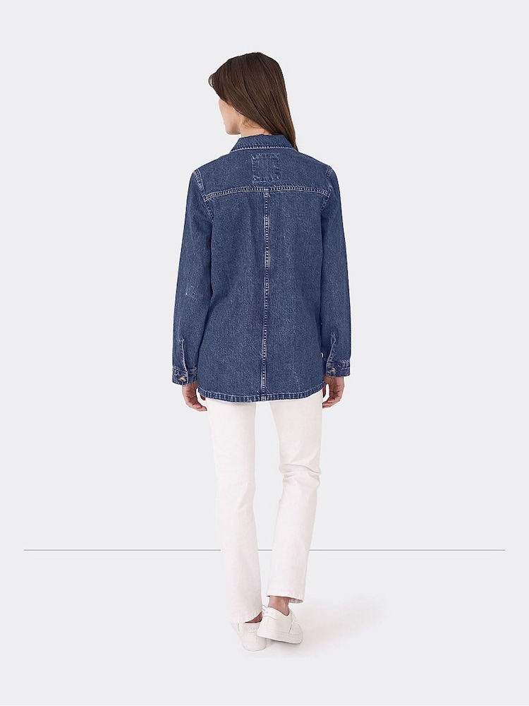 Crew Clothing, klassische lange Denim-Jacke aus 100 % Baumwolle - Bild 2 von 4