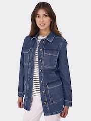 Crew Clothing, klassische lange Denim-Jacke aus 100 % Baumwolle - Bild 4 von 4