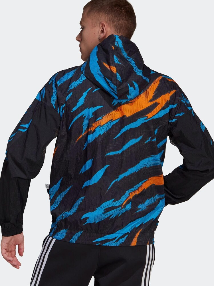 adidas Black TRVL Tiger Camo Windbreaker - Image 2 of 6
