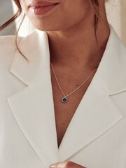 Orelia London Green Emerald Necklace Made With Swarovski® Crystals - Image 2 of 2