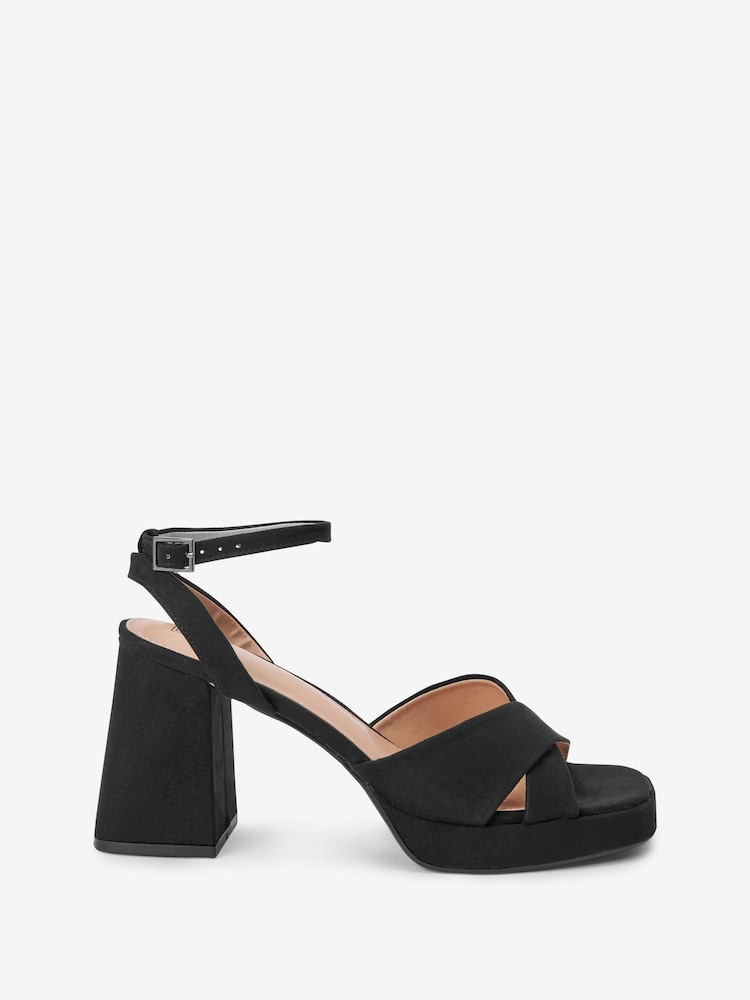Noir - Sandales à plateforme évasée Forever Comfort® - Image 4 of 7