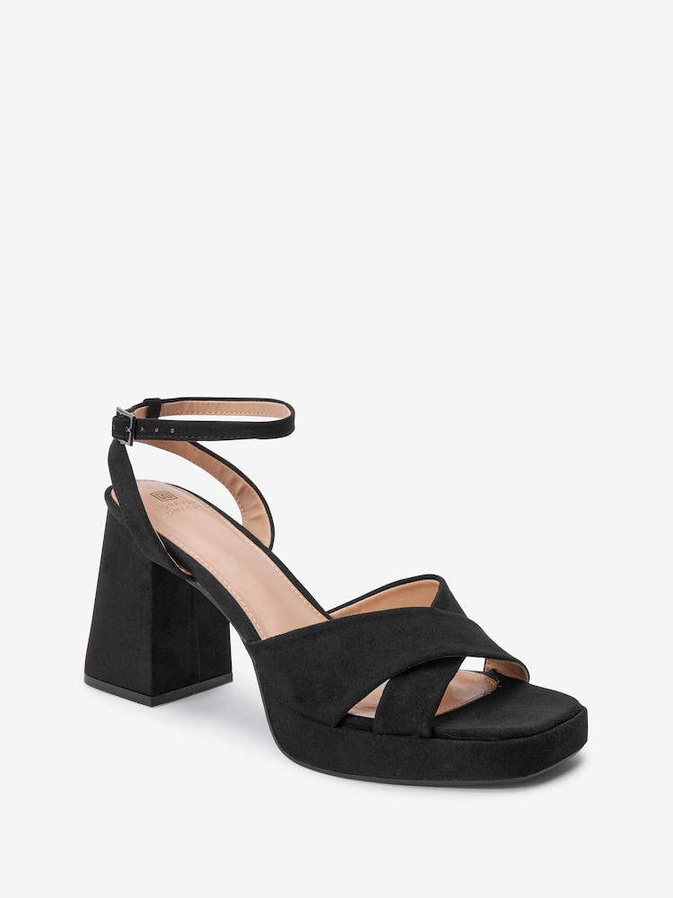 Noir - Sandales à plateforme évasée Forever Comfort® - Image 5 of 7