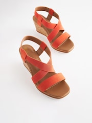 Orange - Forever Comfort® Schuhe mit Keilabsatz und elastischem, überkreuztem Design - Bild 2 von 7