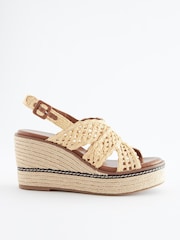 Natur - Forever Comfort® Schuhe mit Makramee-Riemen und Keilabsatz - Bild 3 von 6