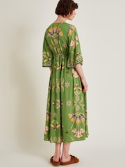 Monsoon Green Mollie Printed Midi Dress - Image 6 of 6