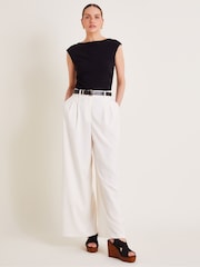 Monsoon Natural Willow Wide Leg Trousers - Image 5 of 6