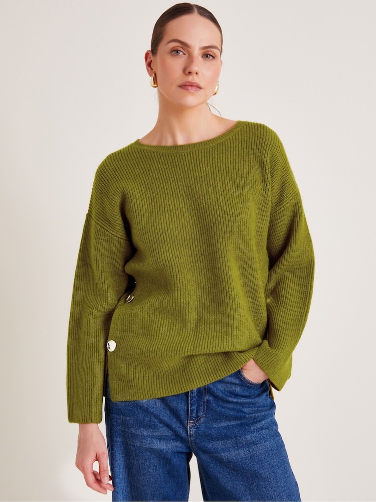 Monsoon Green Luci Longline Jumper - Image 1 of 5