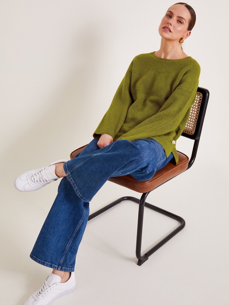 Monsoon Green Luci Longline Jumper - Image 2 of 5