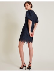 Monsoon Blue Lila Lace Tunic Mini Dress - Image 3 of 5