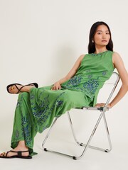 Monsoon Green Saffron Embroidered Tank Top - Image 2 of 6