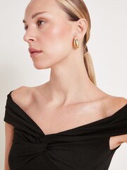 Monsoon Black Wanda Wrap Bardot Top - Image 3 of 6