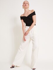 Monsoon Black Wanda Wrap Bardot Top - Image 5 of 6