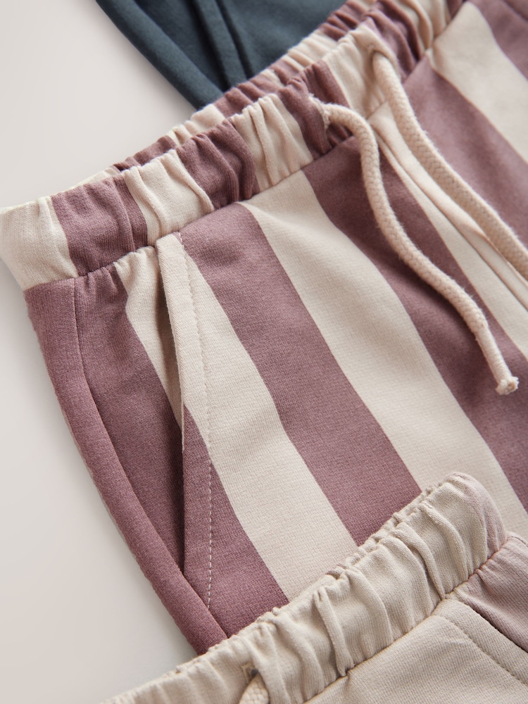 Burgandy Stripe/Charcoal Grey/Cement Jersey 100% Cotton Shorts 3 Pack (3mths-7yrs) - Image 7 of 7 Burgandy Stripe/Charcoal Grey/Cement Jersey 100% Cotton Shorts 3 Pack (3mths-7yrs) - Image 7 of 7