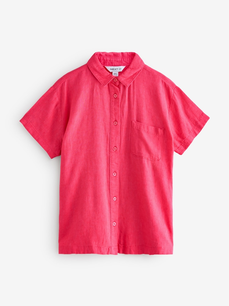 Coral Pink Linen Coral Shirt - Image 1 of 1