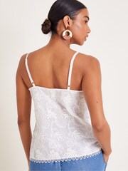 Monsoon White Rosie Embroidered Cami Top - Image 3 of 6