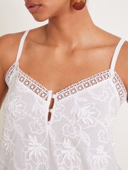 Monsoon White Rosie Embroidered Cami Top - Image 4 of 6