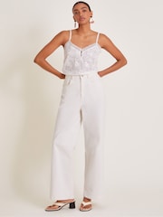 Monsoon White Rosie Embroidered Cami Top - Image 5 of 6