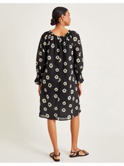 Monsoon Black Lei Flower 100% Cotton Dress - Image 3 of 6