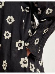 Monsoon Black Lei Flower 100% Cotton Dress - Image 4 of 6