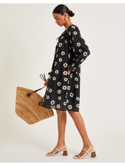 Monsoon Black Lei Flower 100% Cotton Dress - Image 5 of 6