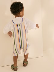 Stone Pastel Stripe 100% Cotton 100% Cotton Jersey Dungarees (3mths-7yrs) - Image 3 of 4