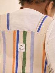 Stone Pastel Stripe 100% Cotton 100% Cotton Jersey Dungarees (3mths-7yrs) - Image 4 of 4