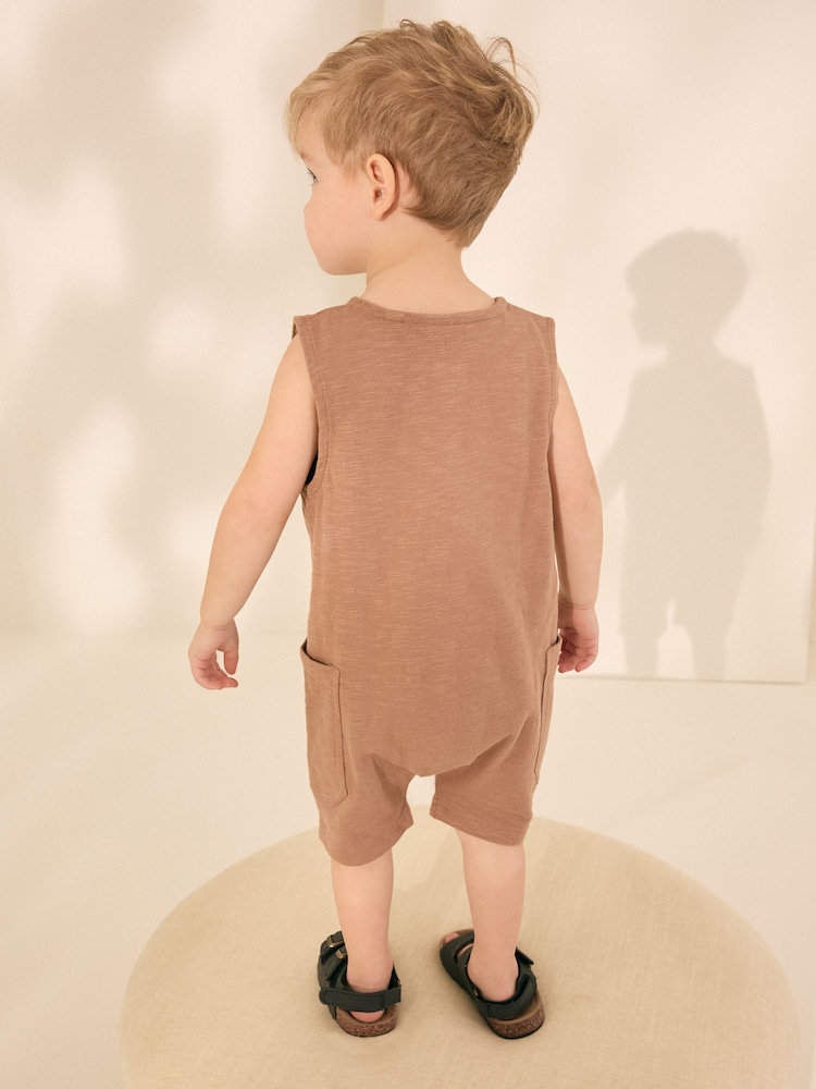 zelenomodra modra Tiskana/Rjava - 100% bombažni pajaci 2 Pack (3mesecev-7yrs) - Slika 5 iz 5