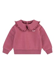 Levi's® Pink Baby Ruffle Collar Logo Sweatshirt - Image 1 of 4