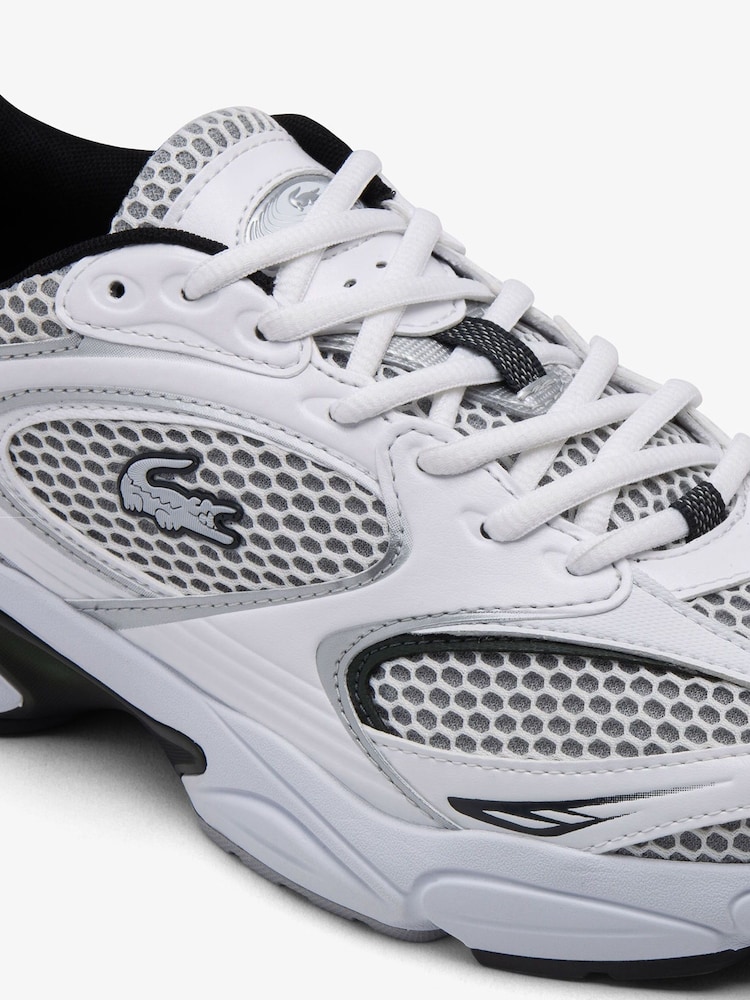 Lacoste White/Aqua Storm 96 Trainers - Image 6 of 6