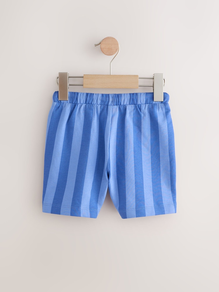 Blue Stripe Patterned Singles Shorts (3mths-7yrs) - Image 2 of 4