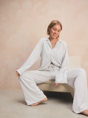 Grey Jersey Textured Button Through Pyjamas - Image 2 of 12