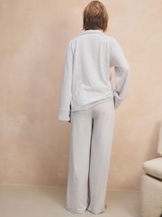Grey Jersey Textured Button Through Pyjamas - Image 6 of 12