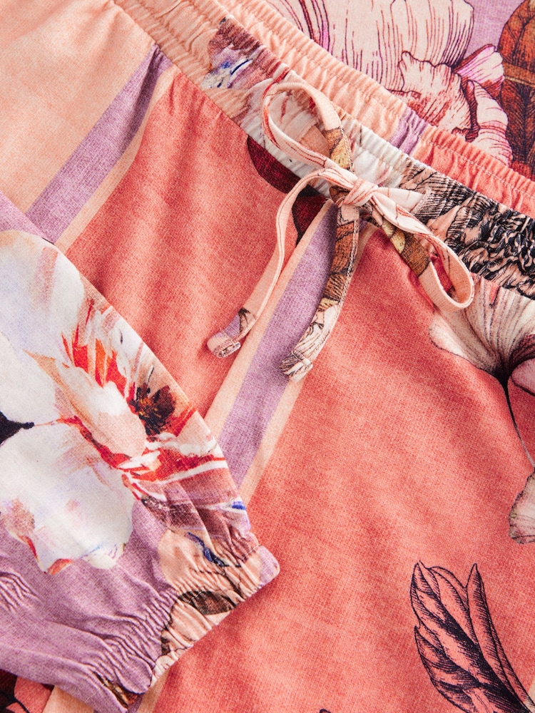 Pink Floral 100% Cotton Long Sleeve Pyjamas - Image 10 of 11