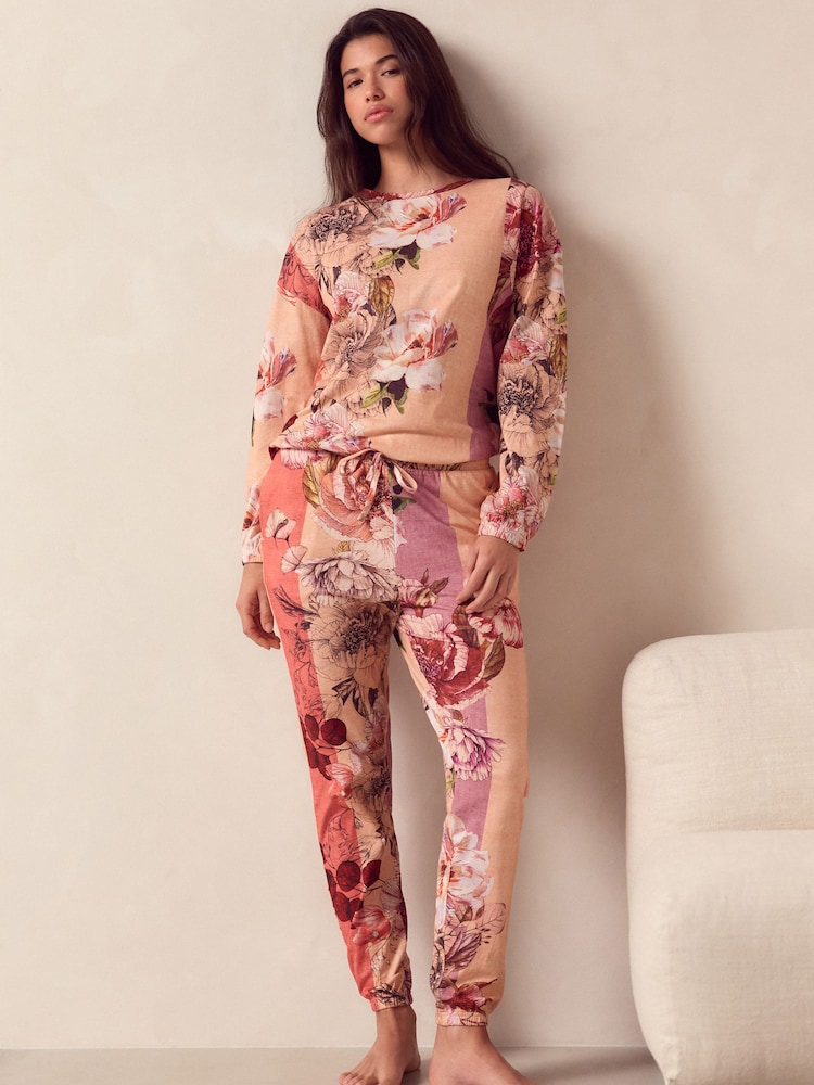 Pink Floral 100% Cotton Long Sleeve Pyjamas - Image 3 of 11