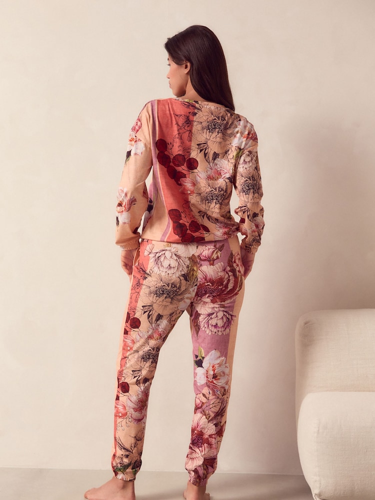 Pink Floral 100% Cotton Long Sleeve Pyjamas - Image 4 of 11