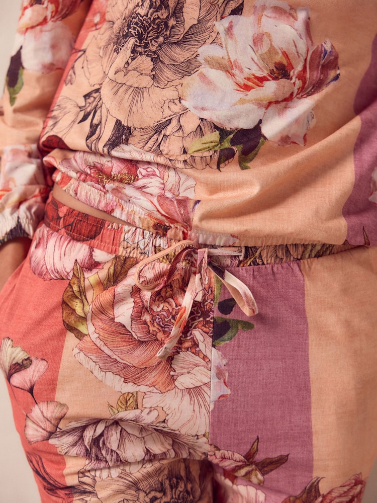 Pink Floral 100% Cotton Long Sleeve Pyjamas - Image 6 of 11