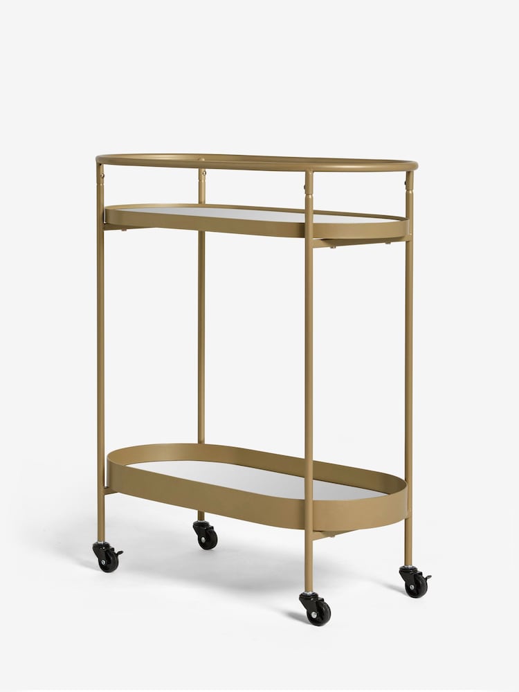 Gold Oval Drinks Trolley - Image 3 of 7