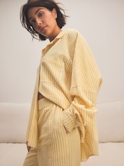 Yellow Textured Button Through Pyjamas - Image 3 of 7