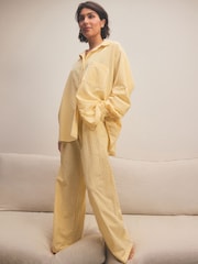 Yellow Textured Button Through Pyjamas - Image 4 of 7