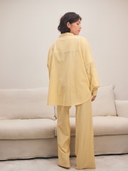 Yellow Textured Button Through Pyjamas - Image 5 of 7