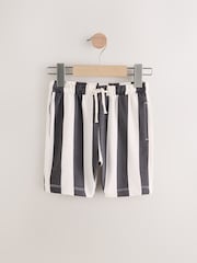 Black and White Stripe Patterned Singles Shorts (3mths-7yrs) - Image 1 of 5