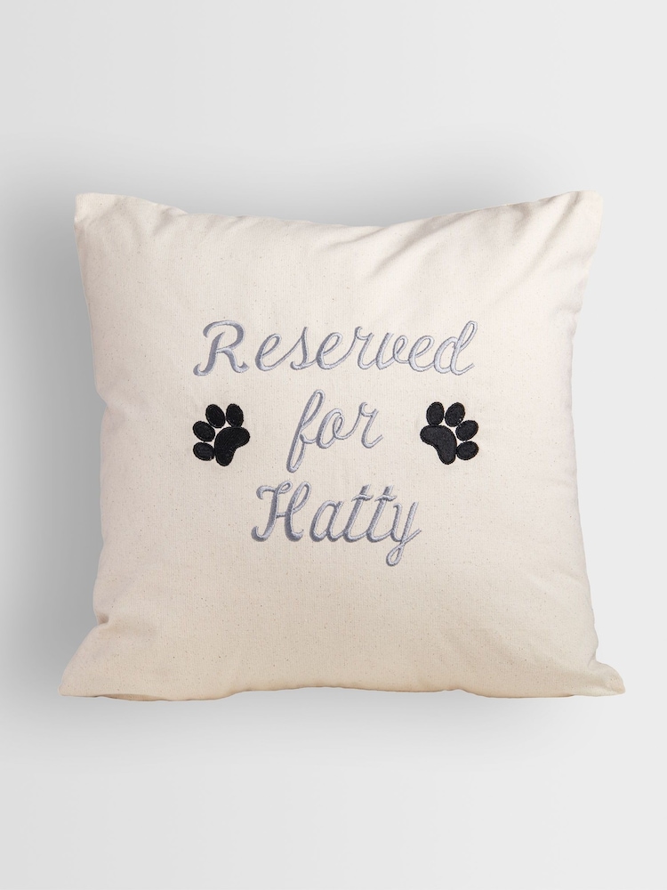 Personalised Reserved Memories 100% Cotton Cushion by RUFF - Image 1 of 3