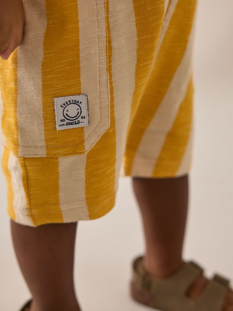 Yellow/Off White Stripe 100% Cotton Romper (3mths-7yrs) - Image 4 of 8
